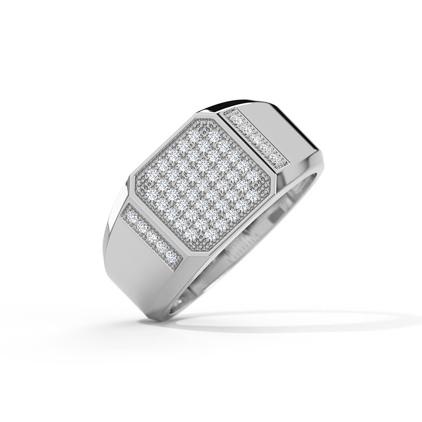 0.50 Ct Round Cut Diamond 14k White Gold Oval Engagement Solitaire Ring 925 Sterling Silver Plated for Men
