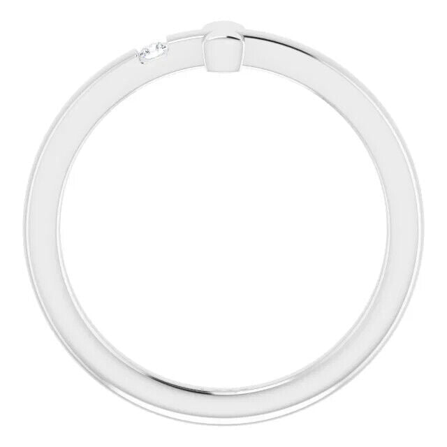 0.15 Ct Round Cut Diamond14K White Gold Finish Youth Sideways Cross Promise Ring 925 Sterling Silver