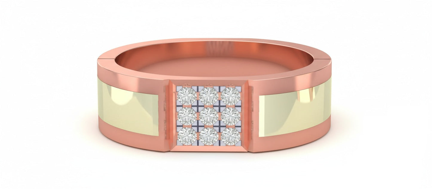 RING | 9K Gold | IGI Certified Real Diamond | BIS Hallmarked | Men’s Ring | Modern Classic | Valentine’s & Celebrations