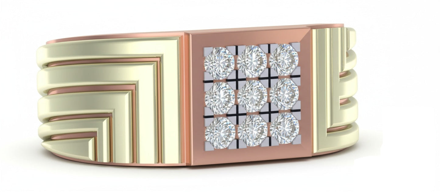 RING | 9K Gold | IGI Certified Real Diamond | BIS Hallmarked | for Men | Minimal Designer Piece | Valentine’s & Celebrations