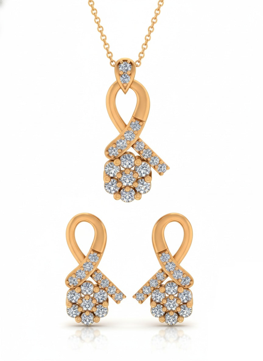 SET | 9K Gold | IGI Certified Real Diamond | BIS Hallmarked | for Her | Minimal Designer Piece | Valentine’s & Celebrations