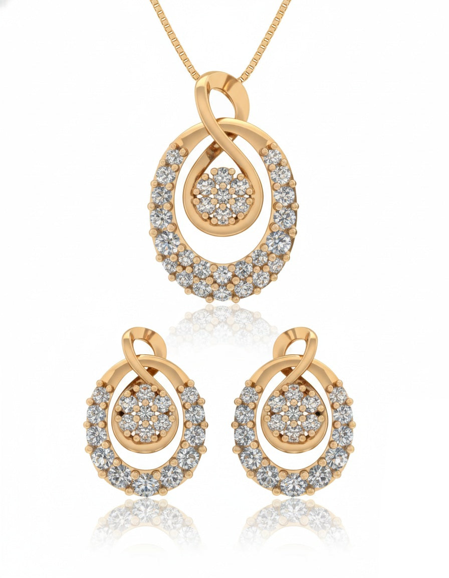 SET | 9K Gold | IGI Certified Real Diamond | BIS Hallmarked | for Women | Modern Classic | Valentine’s & Celebrations