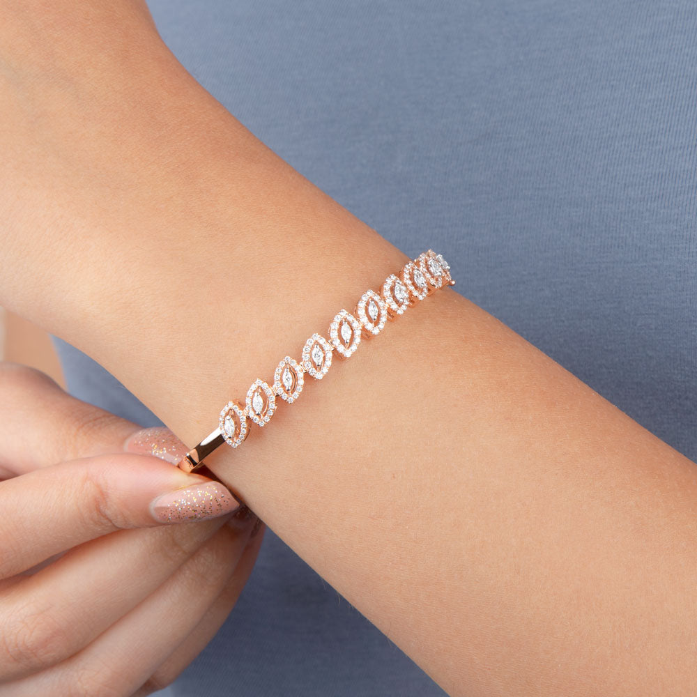 14K Rose Gold Diamond Kada - 0.96ct VS-FG