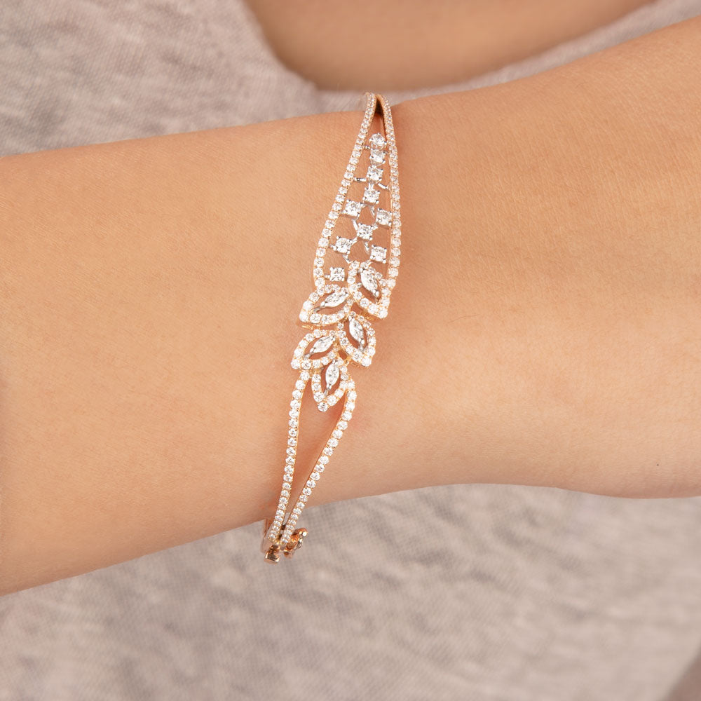 14K Rose Gold Diamond Kada - 1.13ct VS-FG