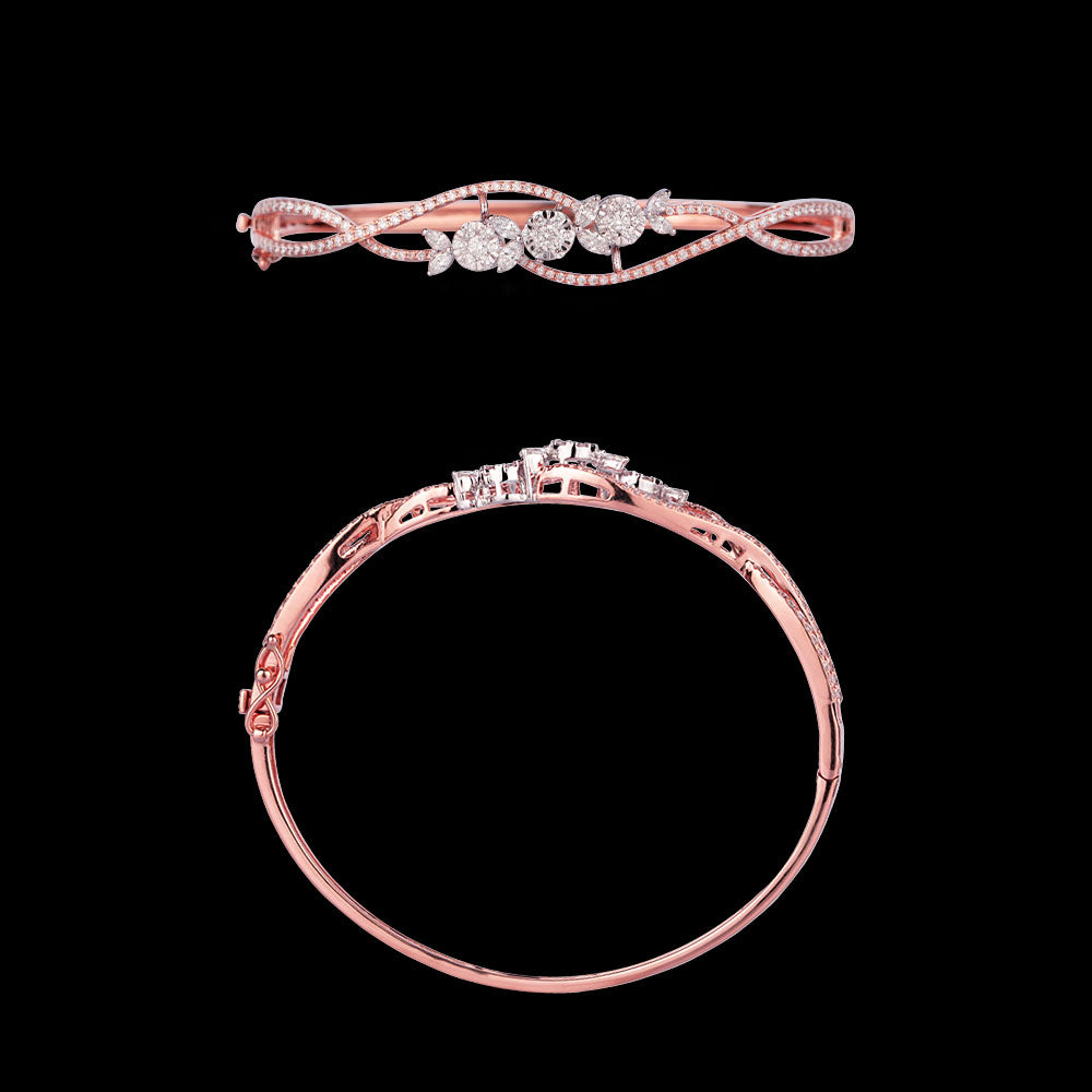 14K Rose Gold Diamond Kada - 1.24ct VS-FG