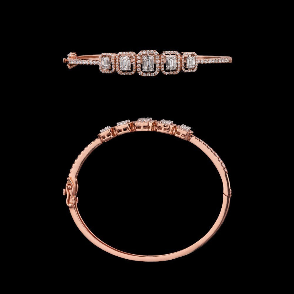 18K Rose Gold Diamond Kada - 1.27ct SI-GH