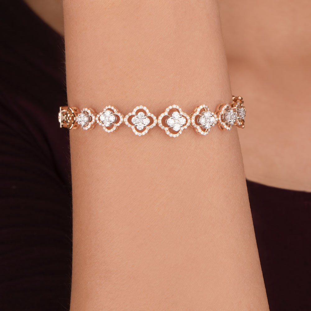 14K Rose Gold Diamond Kada - 1.47ct VS-FG