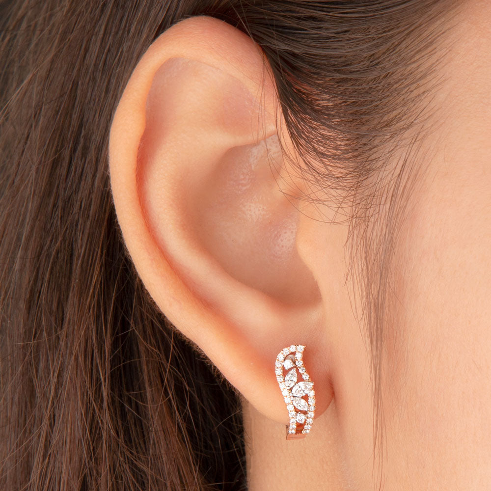 18K Rose Gold Diamond Earrings - 0.52ct SI-GH