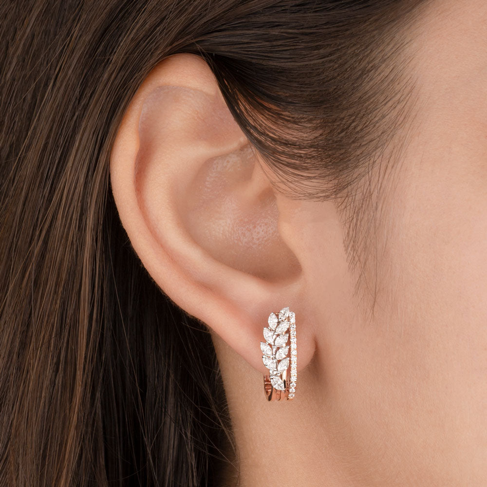 14K Rose Gold Diamond Earrings - 0.91ct VS-FG