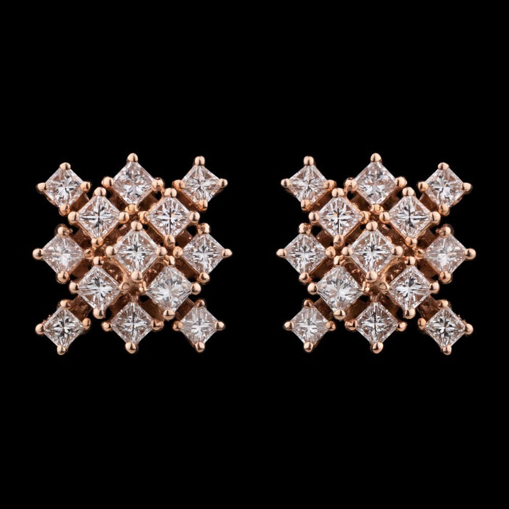 14K Rose Gold Diamond Earrings - 1.13ct SI-GH