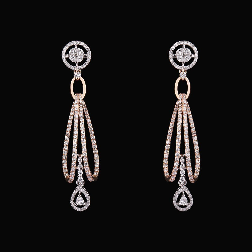 18K Rose Gold Diamond Earrings - 1.59ct VS-SI-FG