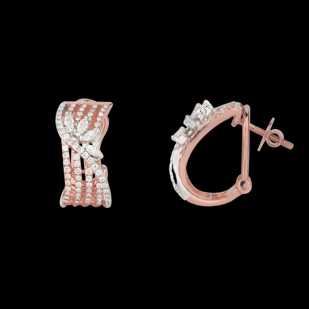 14K Rose Gold Diamond Earrings - 1.07ct VS-FG