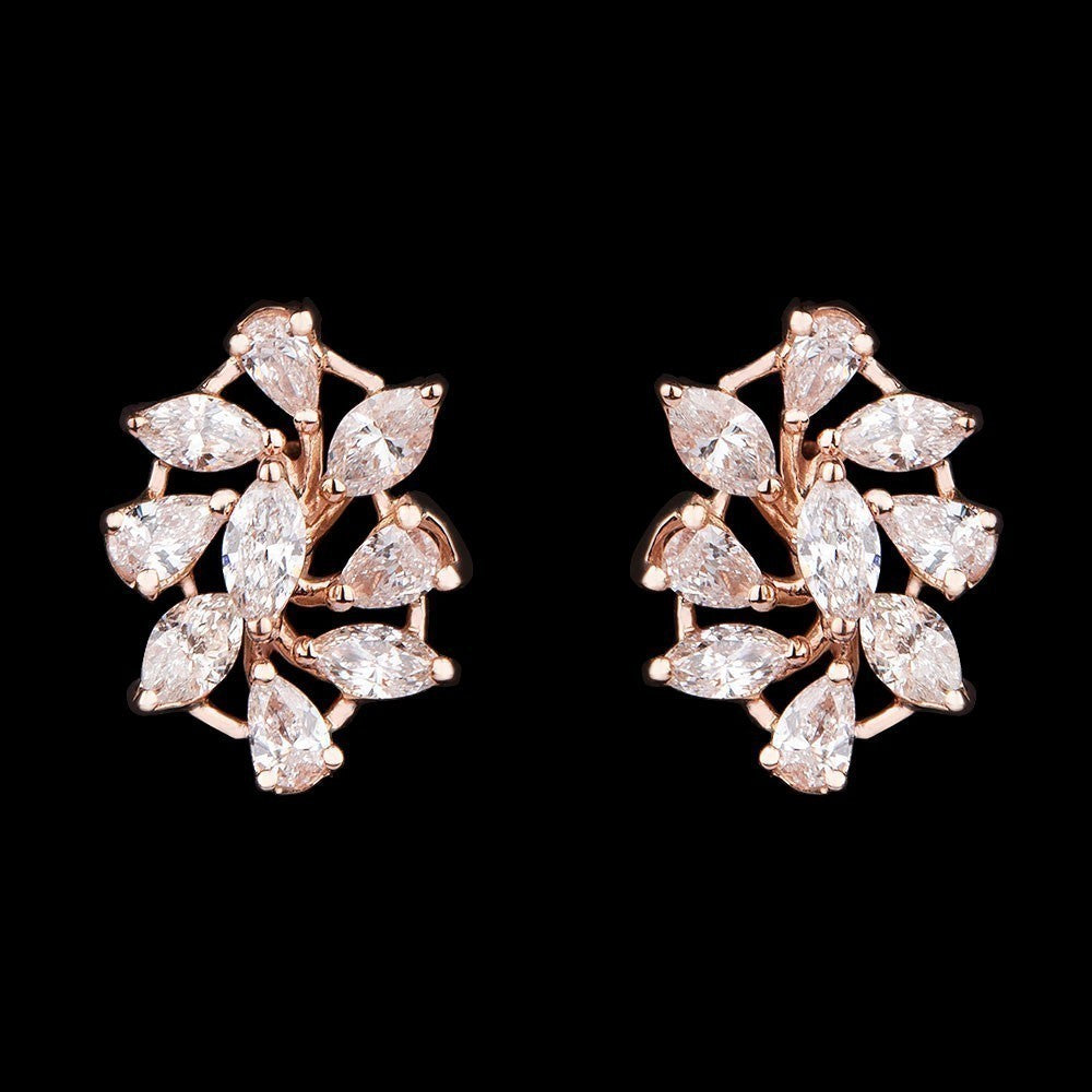 18K Rose Gold Diamond Earrings - 1.01ct VS-SI-FG