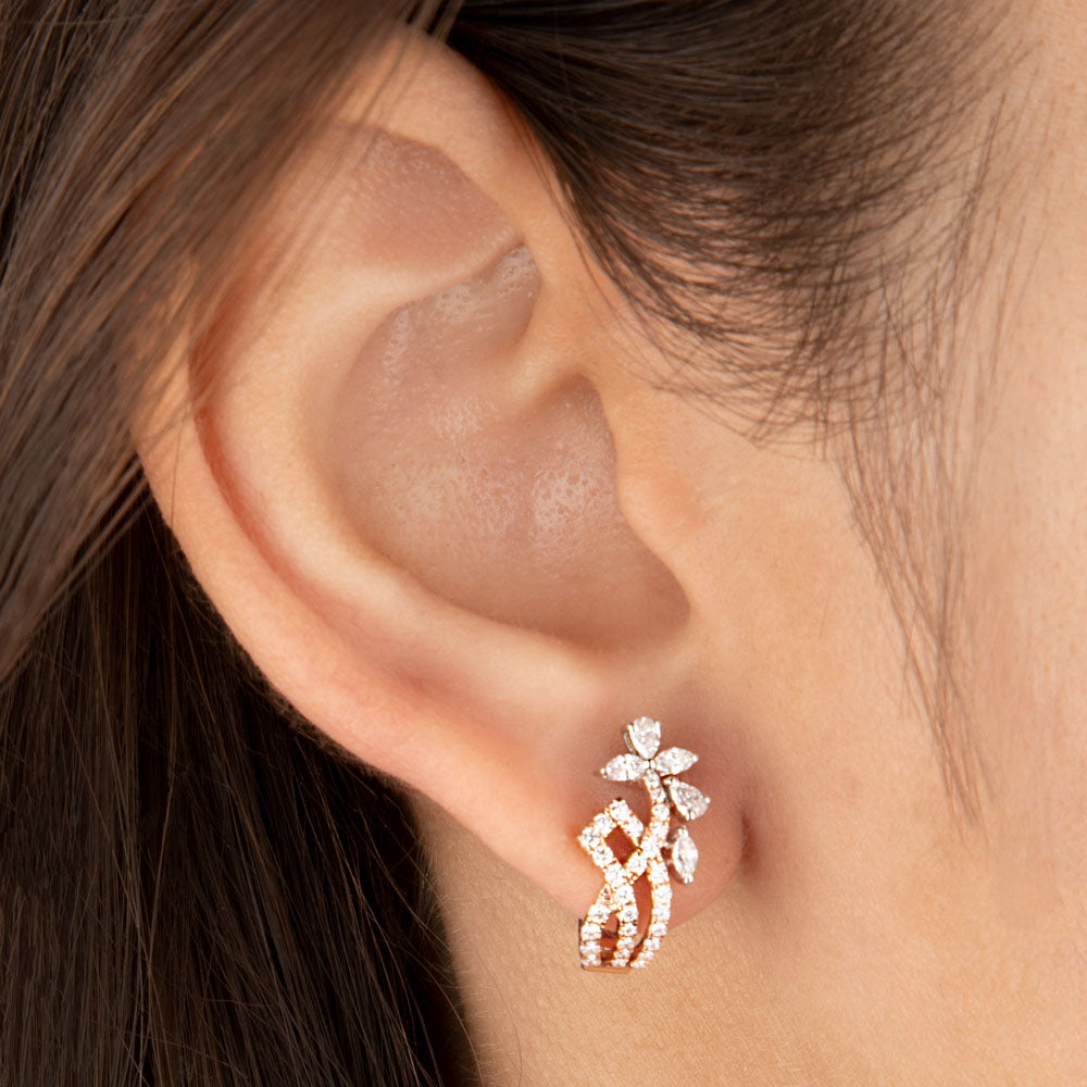 14K Rose Gold Diamond Earrings - 0.61ct VS-FG