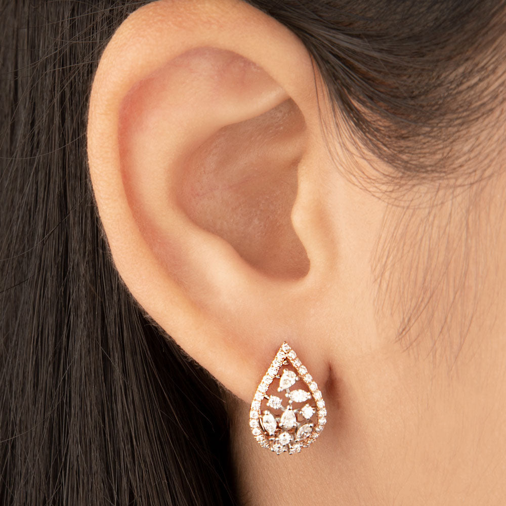 14K Rose Gold Diamond Earrings - 0.67ct VS-FG