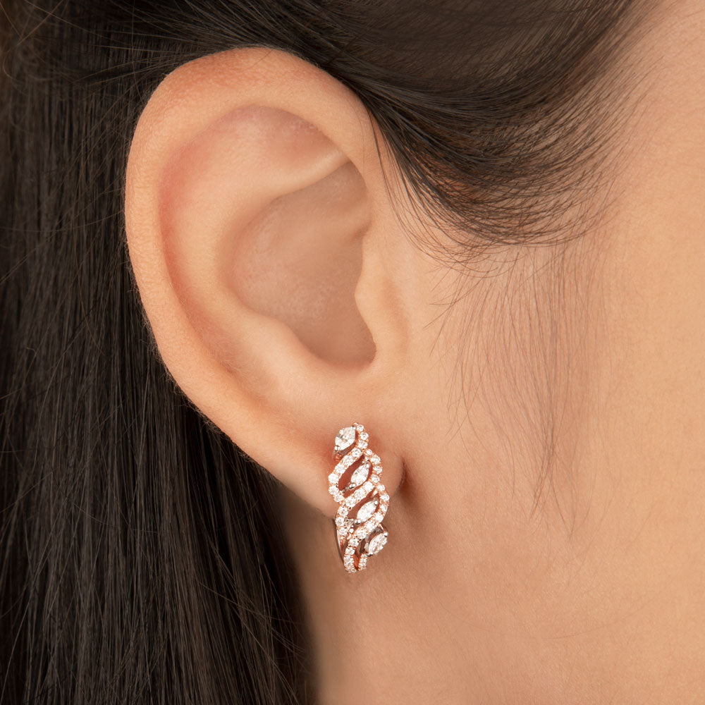 14K Rose Gold Diamond Earrings - 0.7ct VS-GH