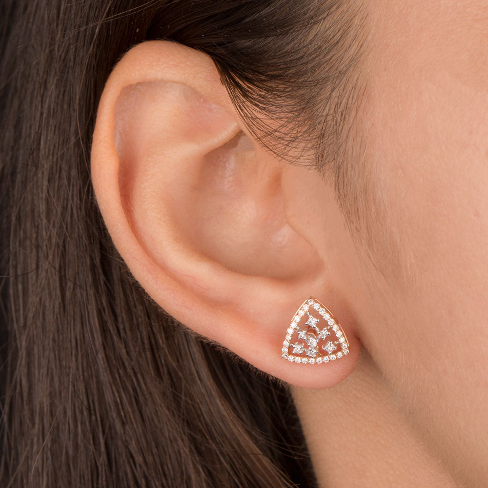 14K Rose Gold Diamond Earrings - 0.38ct VS-SI-FG