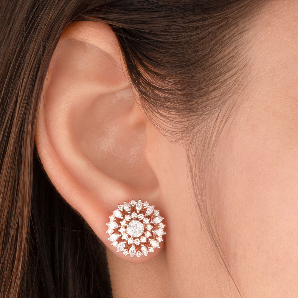 14K Rose Gold Diamond Earrings - 1.46ct VS-SI-FG