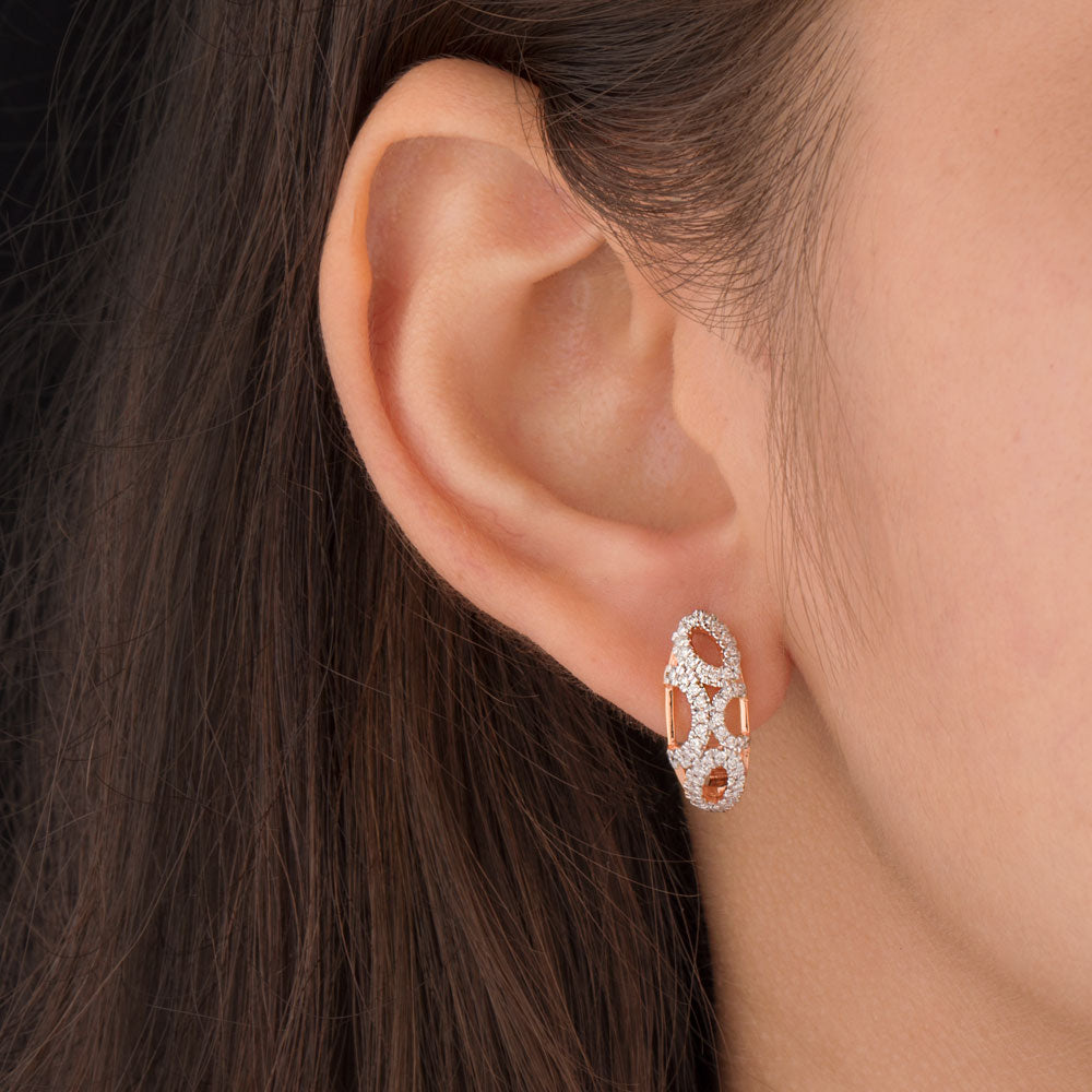14K Rose Gold Diamond Earrings - 0.38ct SI-GH