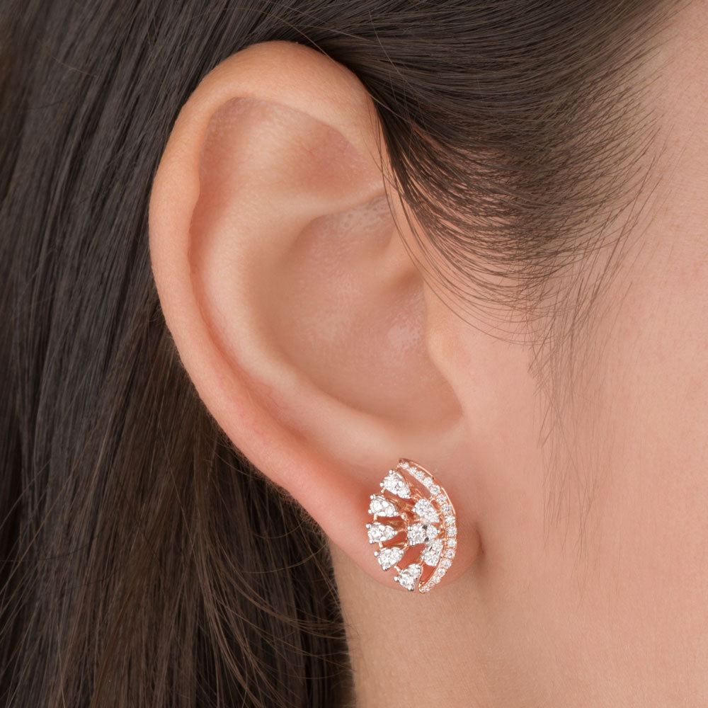 14K Rose Gold Diamond Earrings - 0.6ct VVS-VS-GH