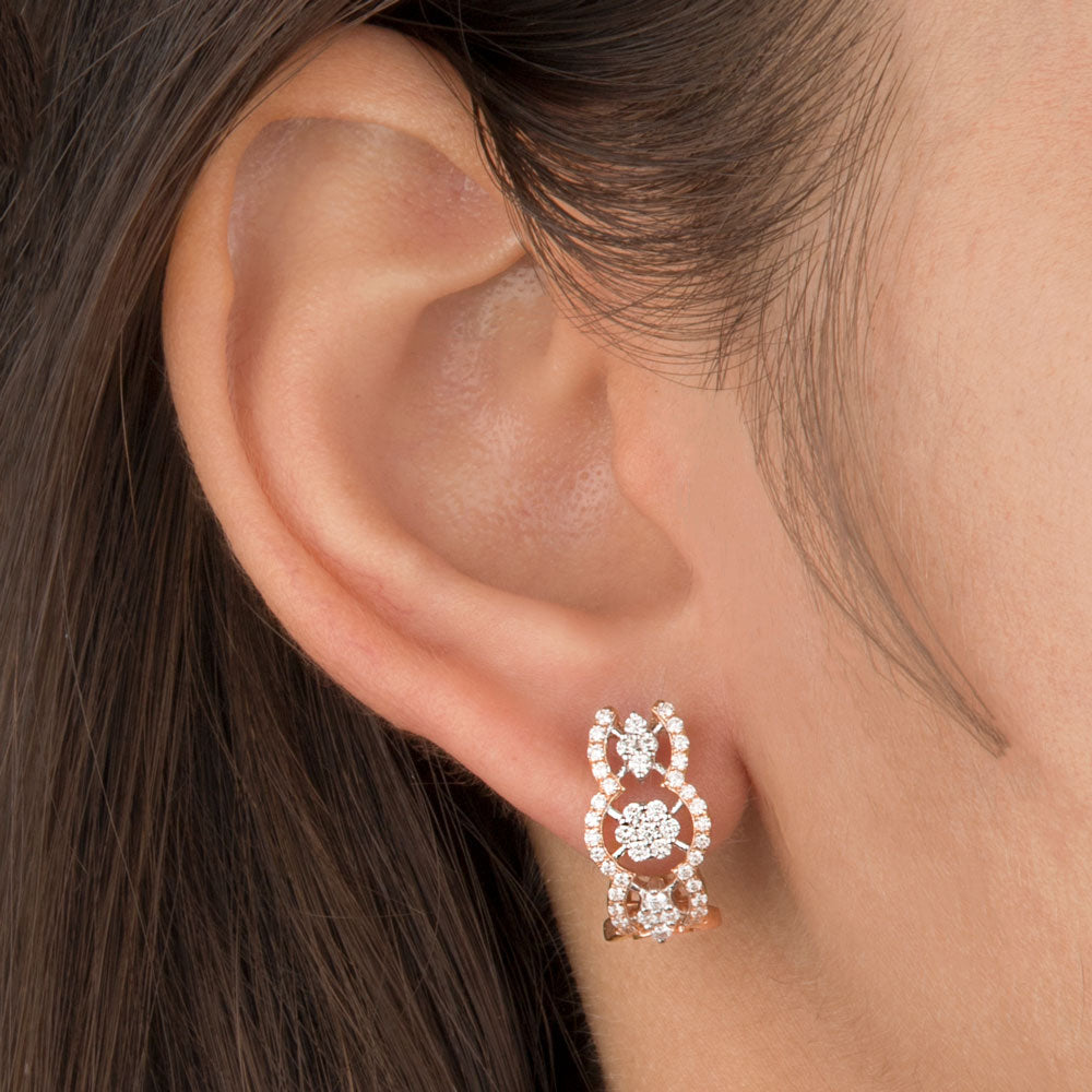 14K Rose Gold Diamond Earrings - 0.64ct VS-SI-GH