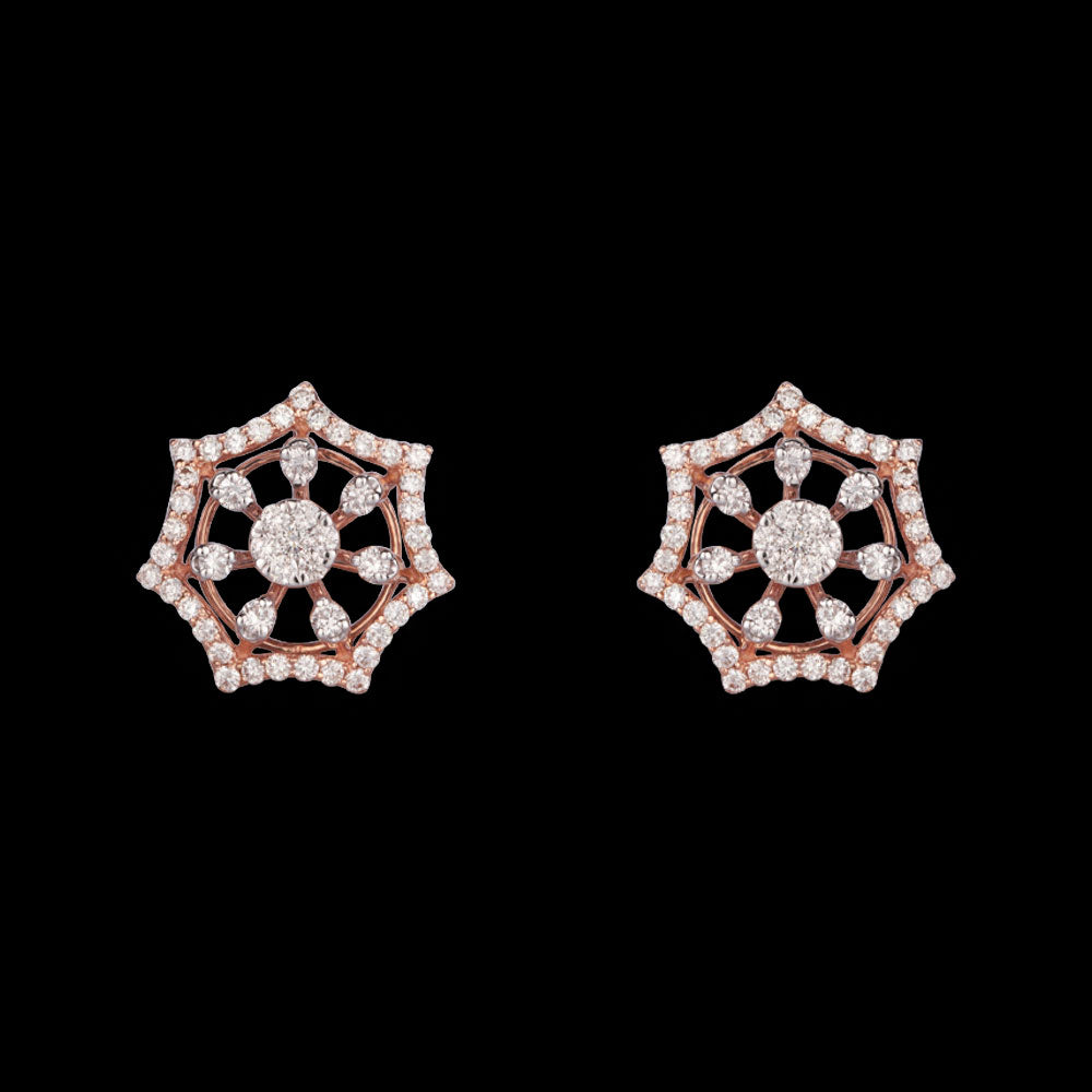 14K Rose Gold Diamond Earrings - 0.62ct VVS-VS-GH
