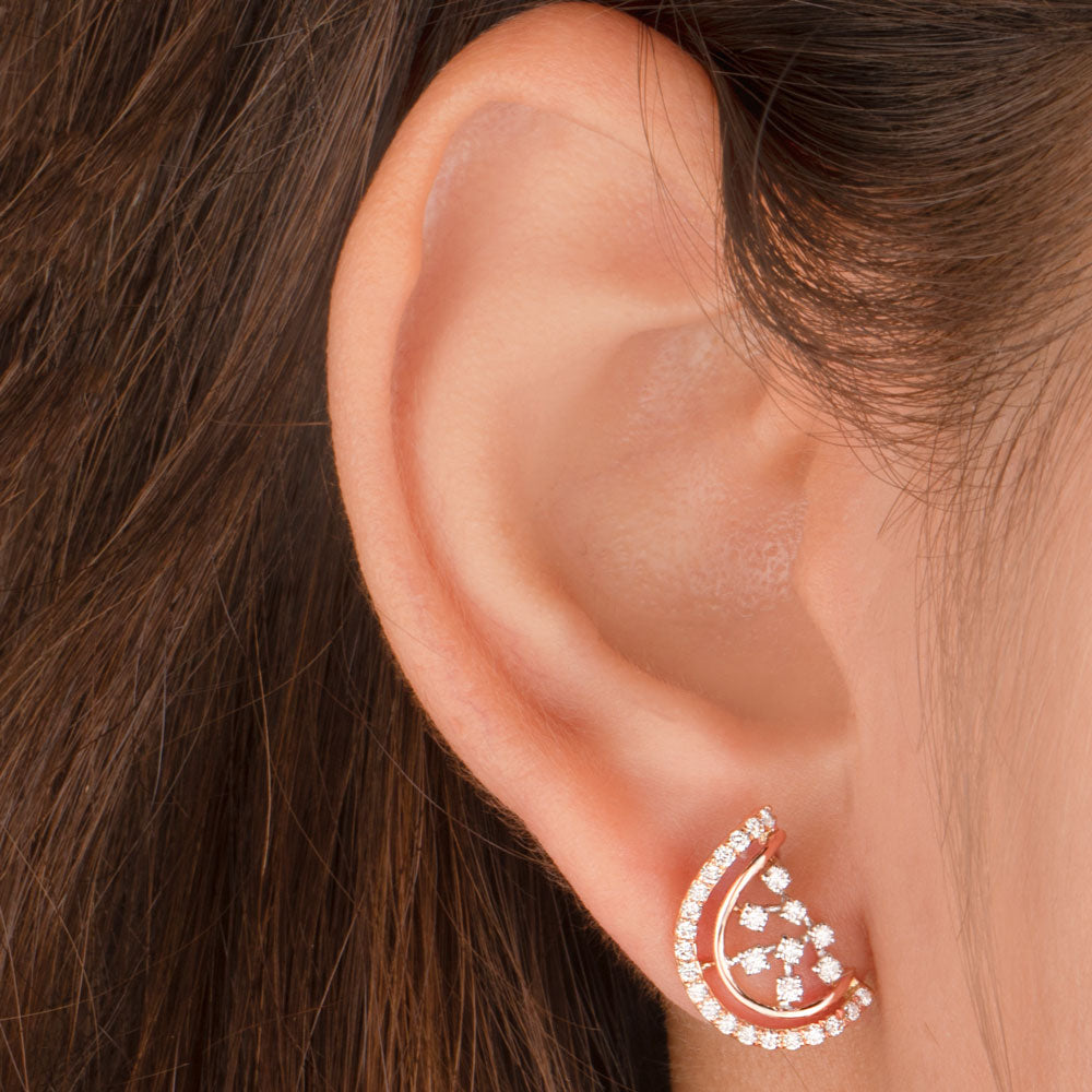 14K Rose Gold Diamond Earrings - 0.45ct VVS-VS-GH