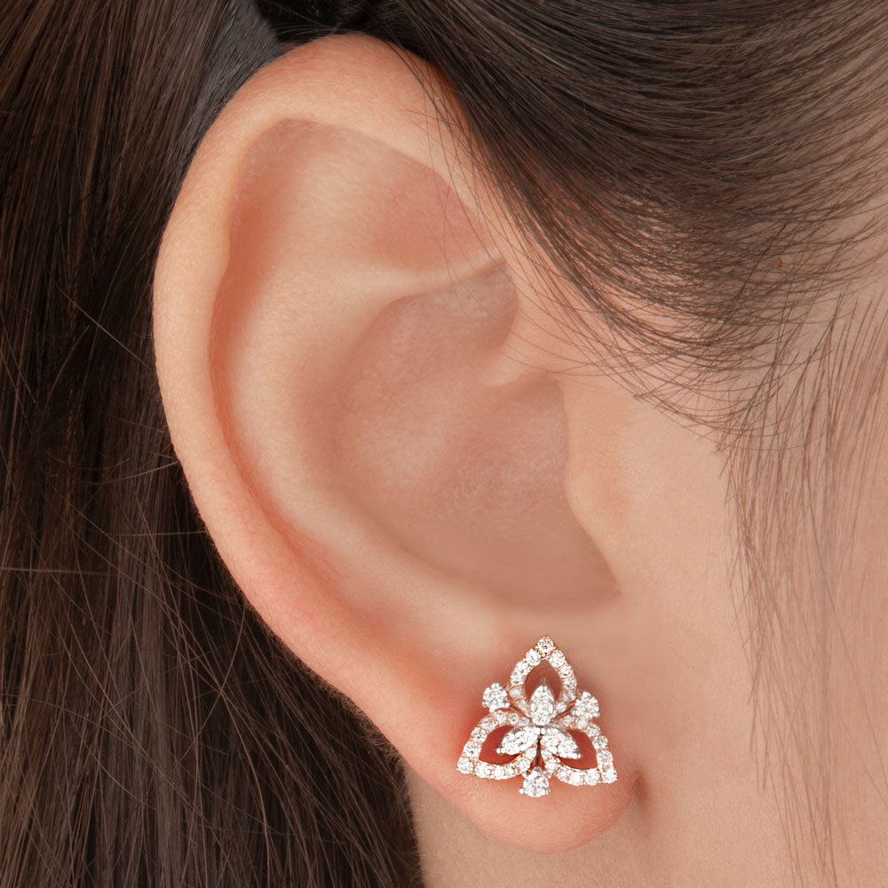 14K Rose Gold Diamond Earrings - 0.56ct VVS-VS-GH