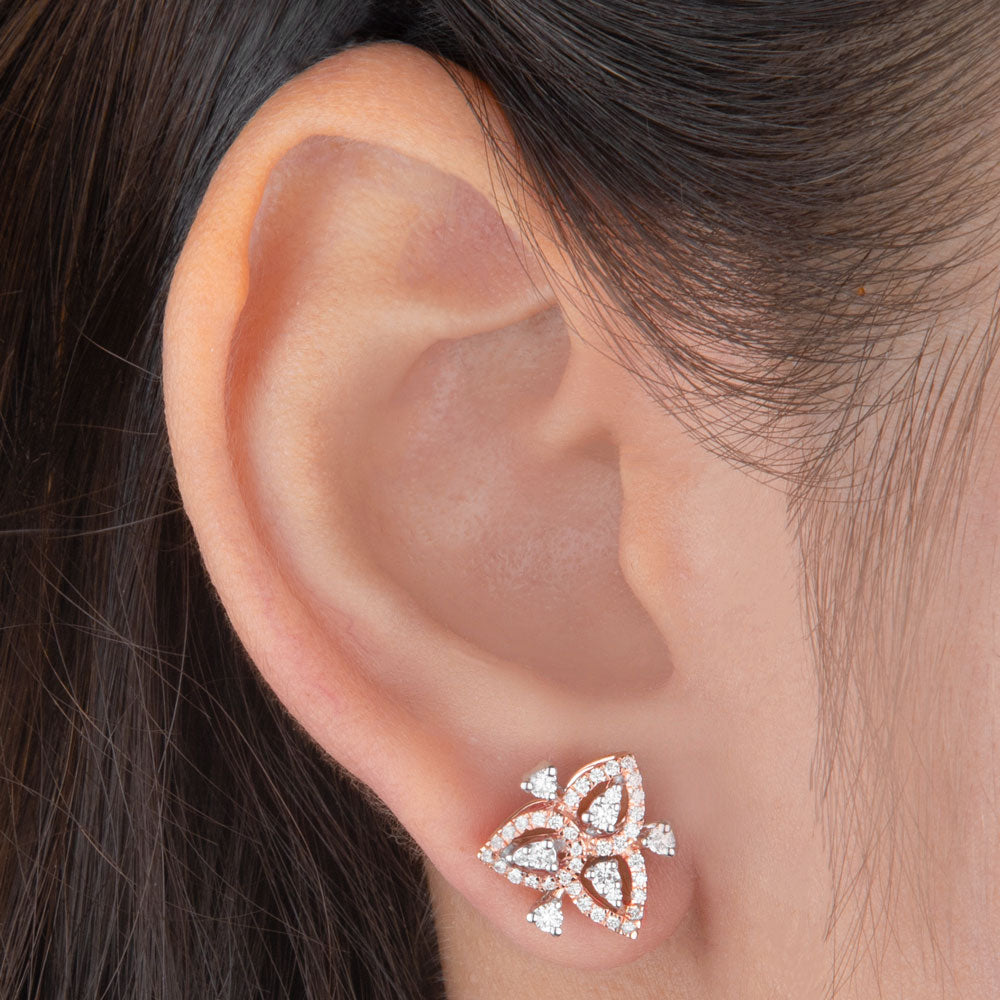 14K Rose Gold Diamond Earrings - 0.53ct VVS-VS-GH