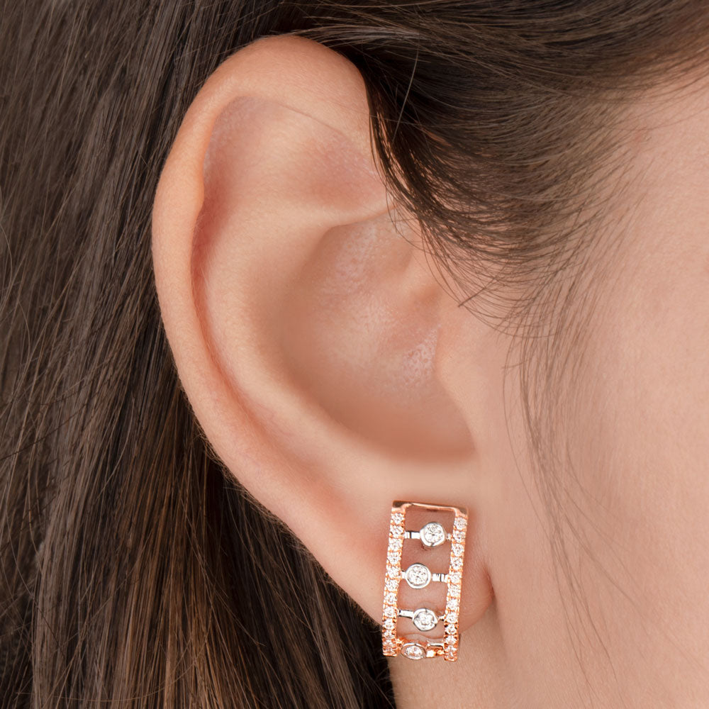 14K Rose Gold Diamond Earrings - 0.52ct VVS-VS-GH