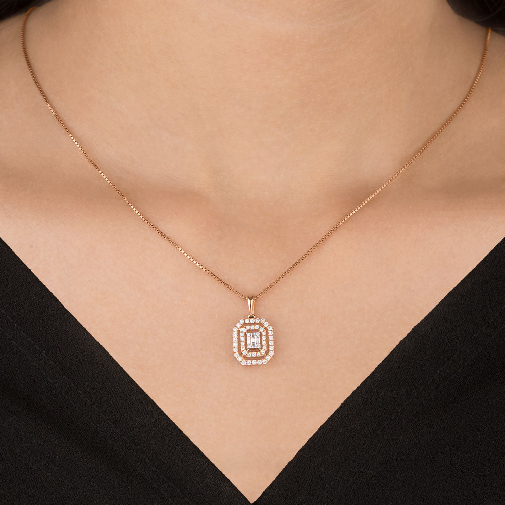 18K Rose Gold Diamond Pendant - 0.37ct VS-FG