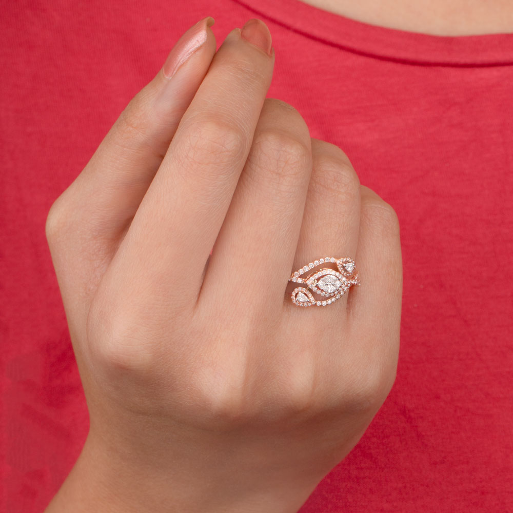 14K Rose Gold Diamond Ring - 0.56ct VS-FG