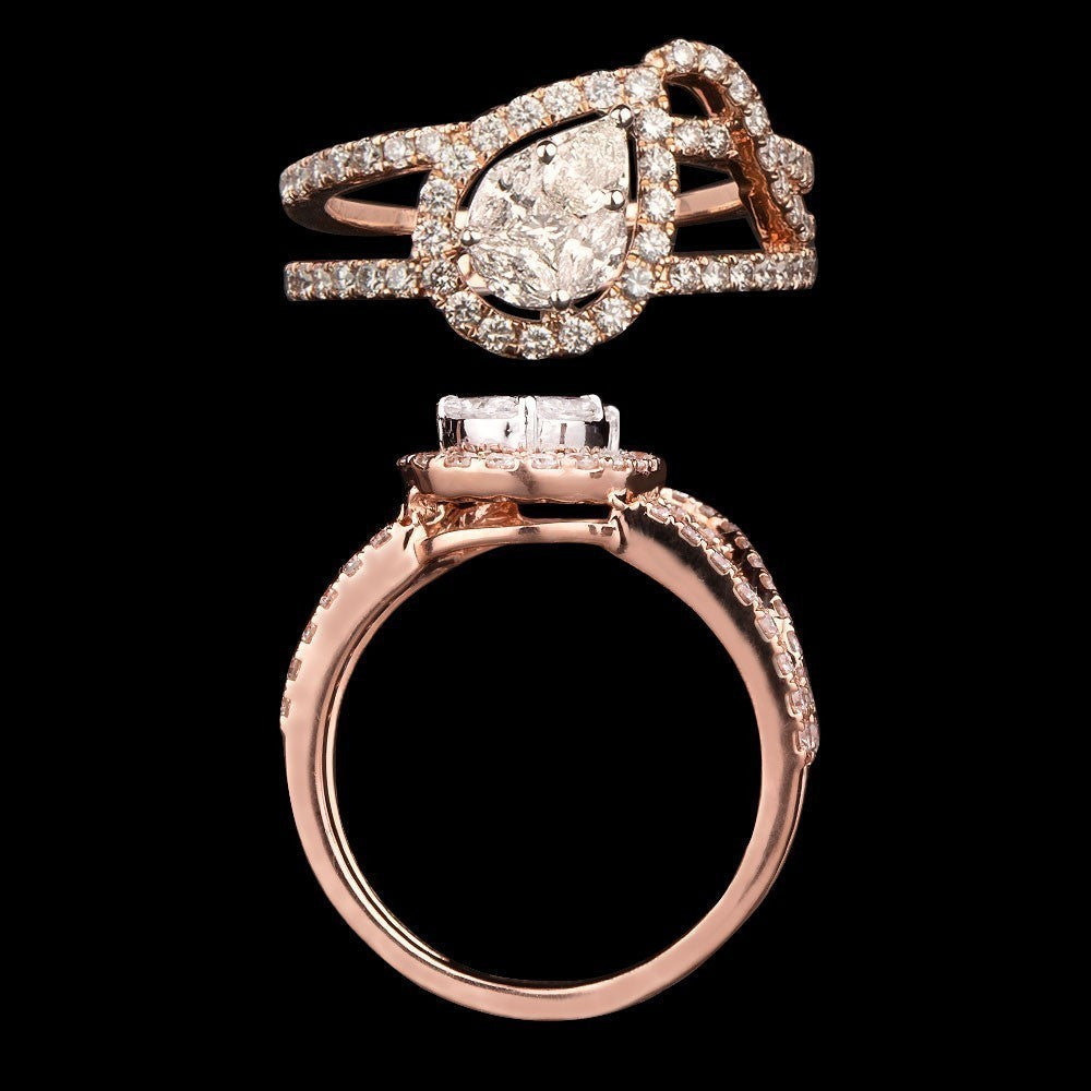 14K Rose Gold Diamond Ring - 0.95ct SI-GH
