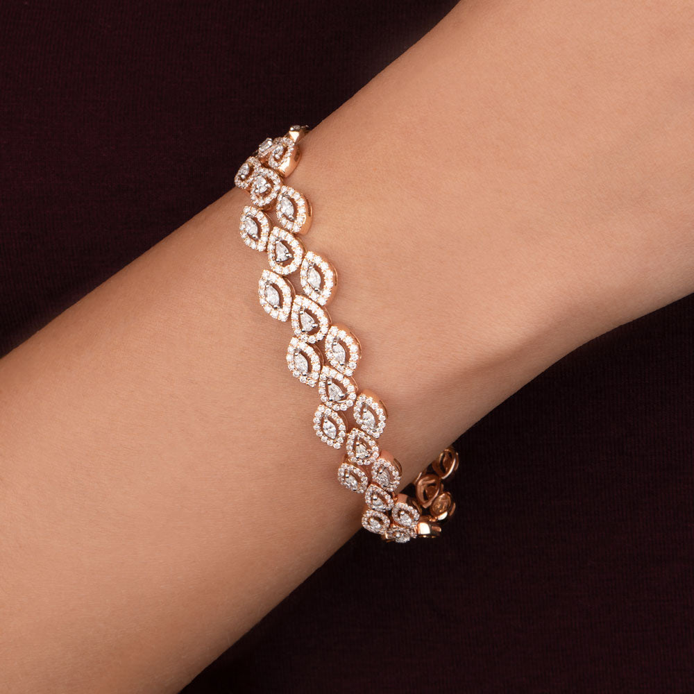14K Rose Gold Diamond Bracelet - 2.82ct VS-SI-HI