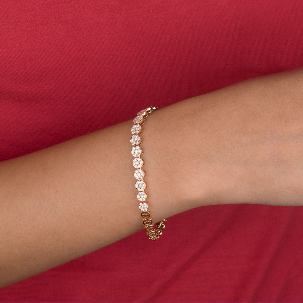 14K Rose Gold Diamond Bracelet - 1.8ct VS-FG