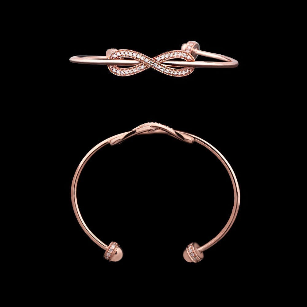 14K Rose Gold Diamond Kada - 0.59ct VVS-VS-FG