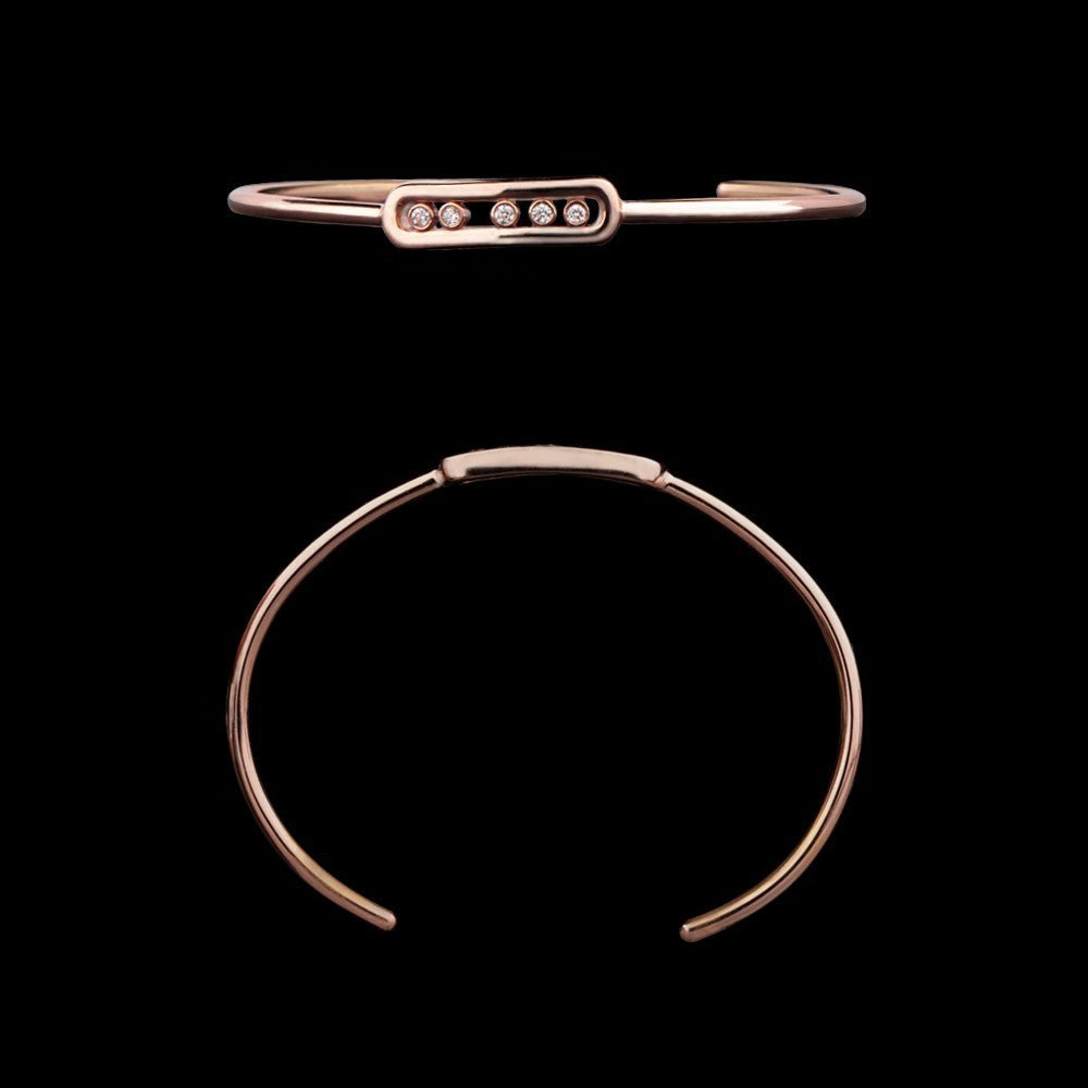 14K Rose Gold Diamond Kada - 0.09ct VVS-VS-FG