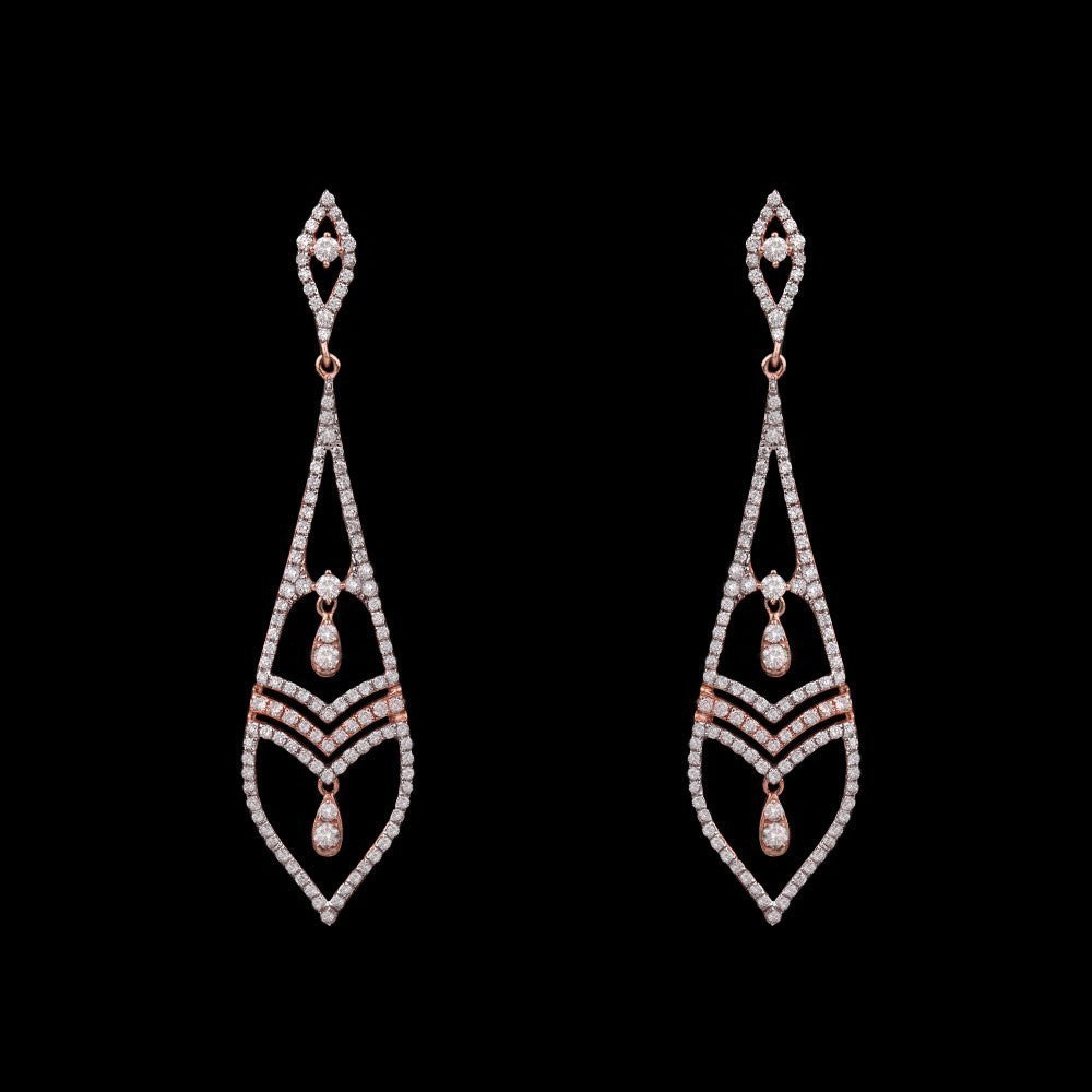 14K Rose Gold Diamond Earrings - 1.37ct SI-GH