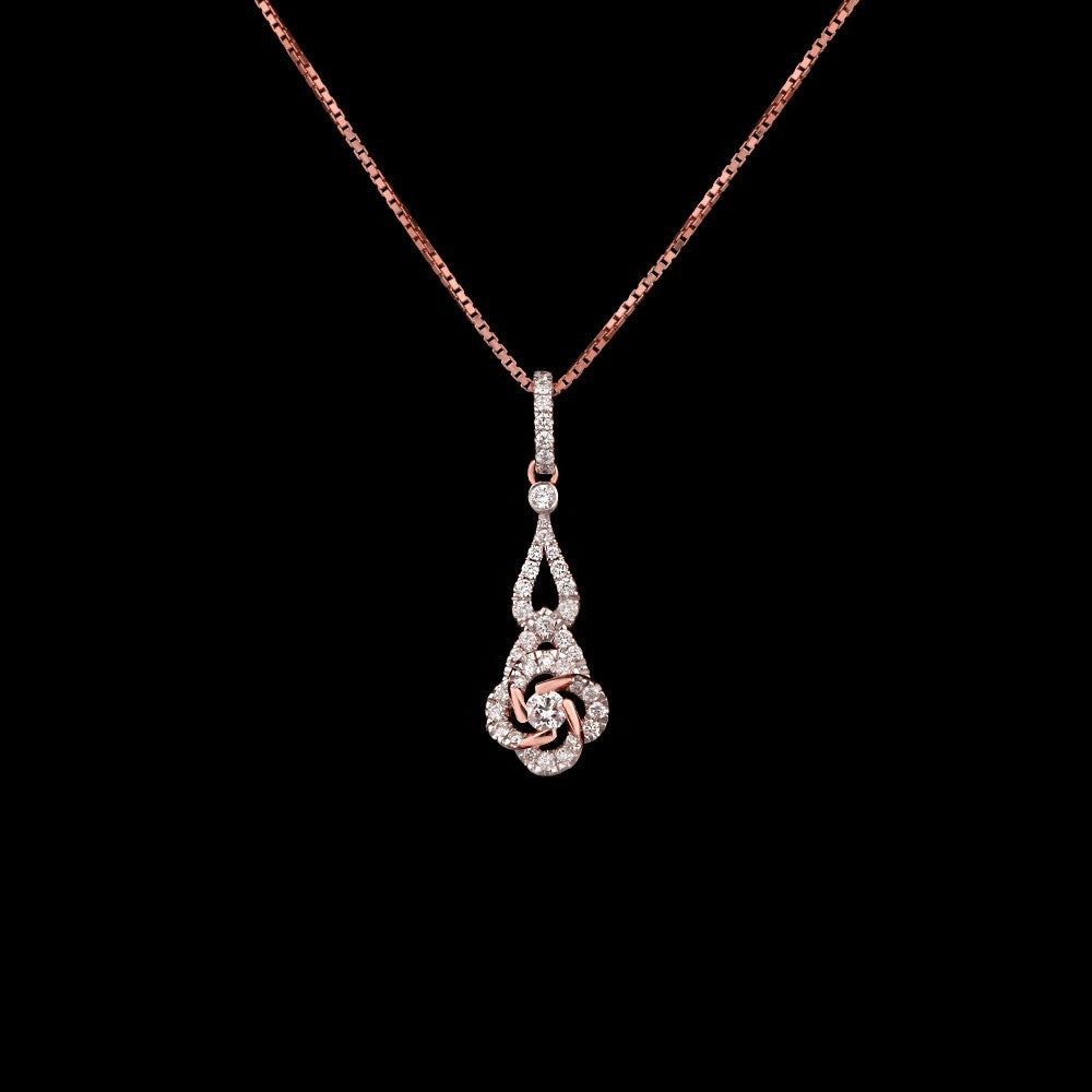 14K Rose Gold Diamond Pendant - 0.41ct SI-GH