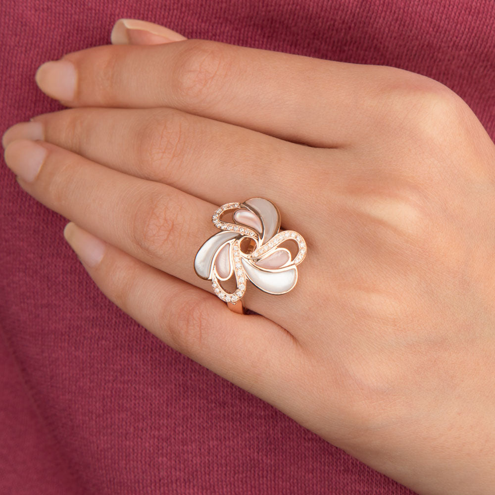 14K Rose Gold Diamond Ring - 0.23ct VS-SI-HI with Colour Stones