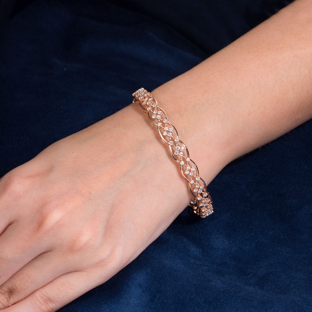 18K Rose Gold Diamond Bangle - 2.559ct VVS-VS-GH