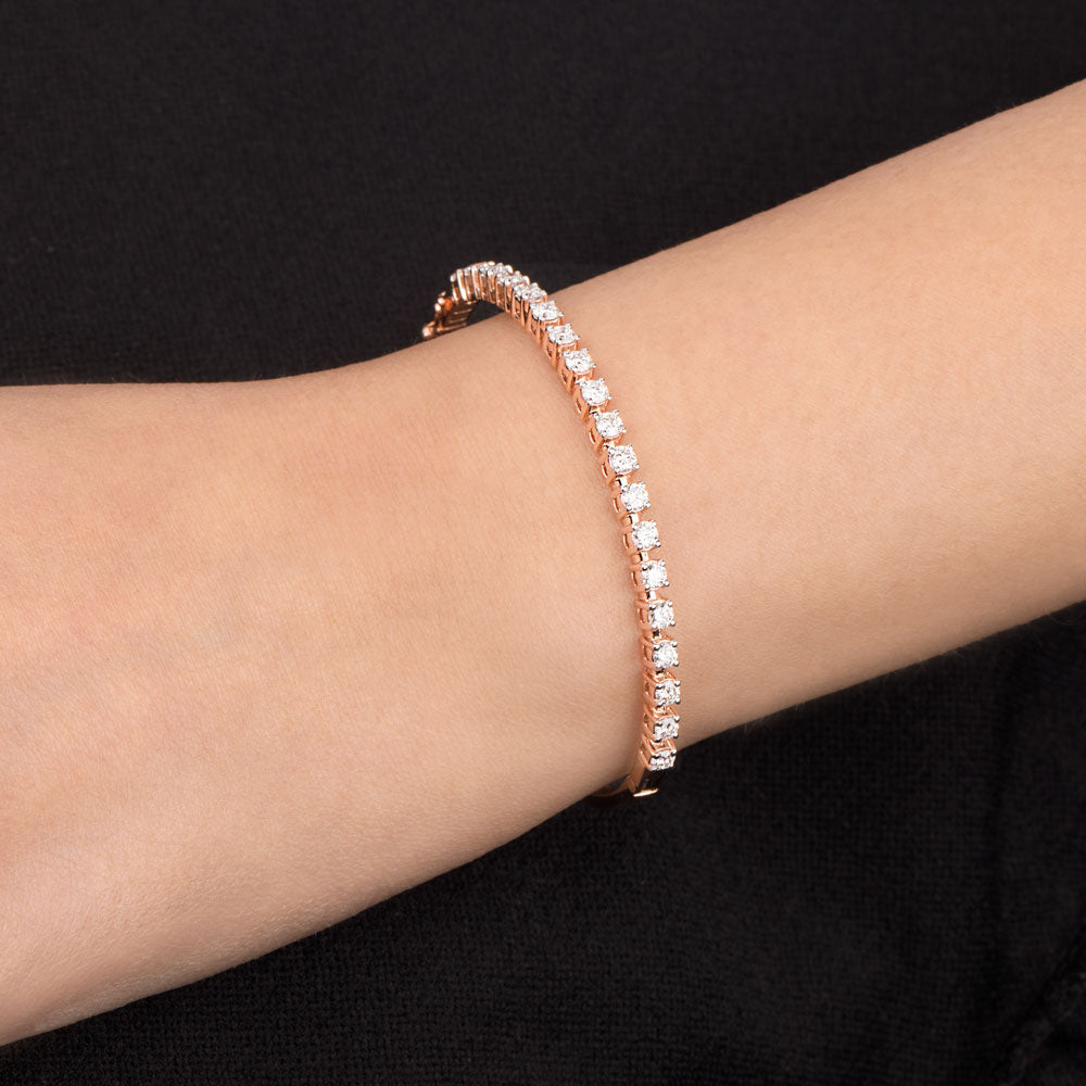 18K Rose Gold Diamond Kada - 1.4ct SI-GH