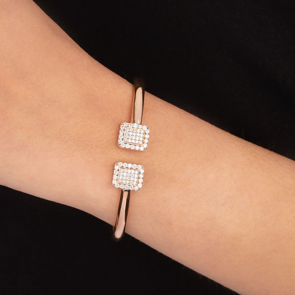 14K Rose Gold Diamond Kada - 0.88ct VVS-VS-HI