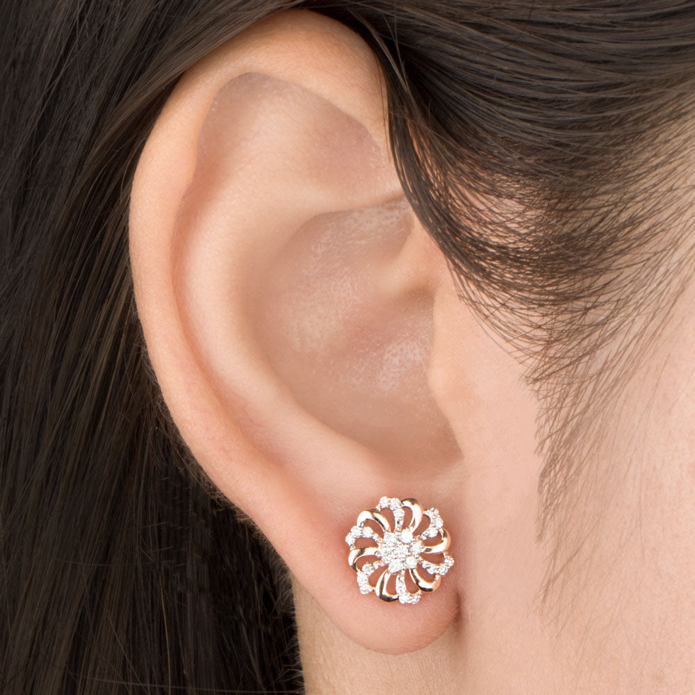 14K Rose Gold Diamond Earrings - 0.27ct VS-SI-FG