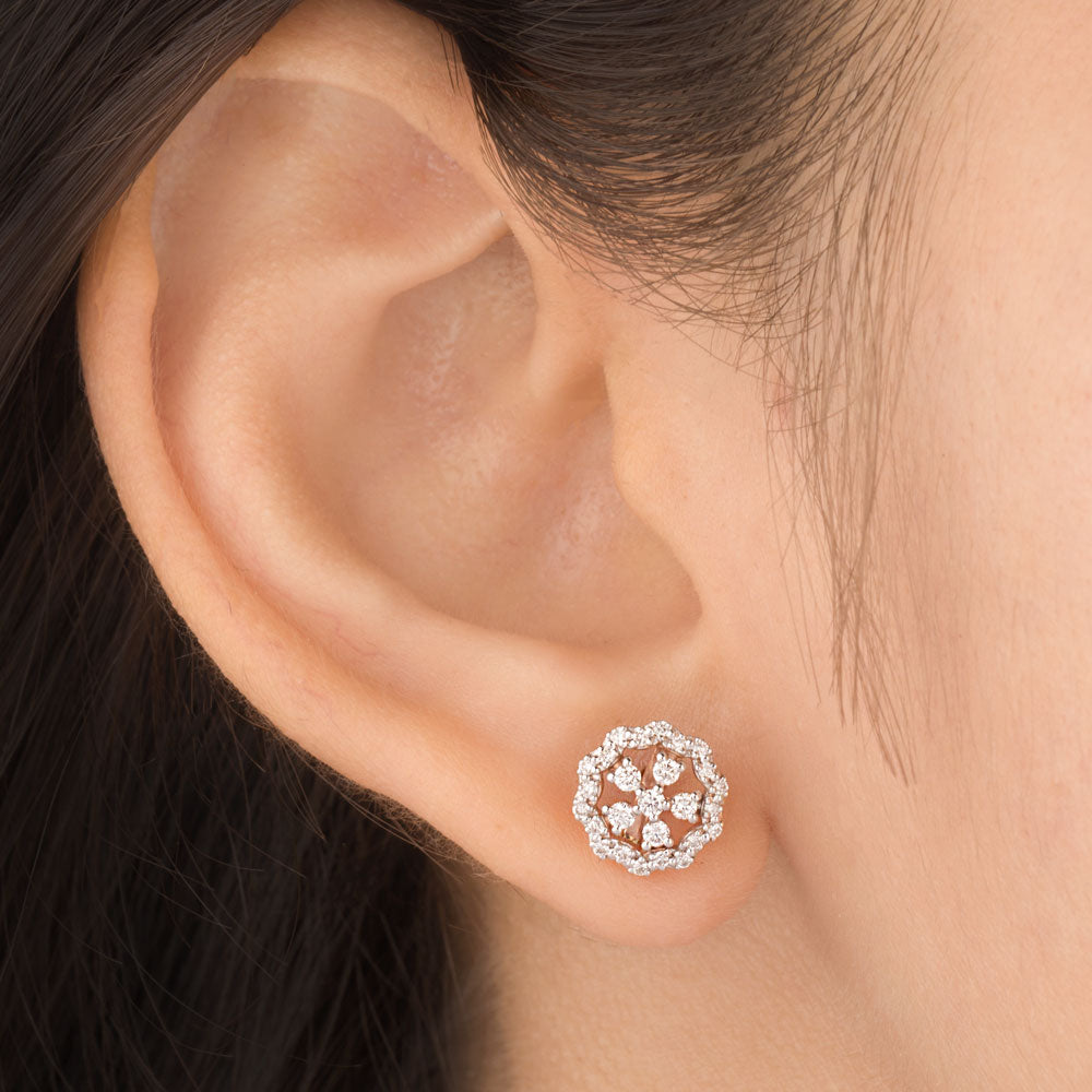 18K Rose Gold Diamond Earrings - 0.331ct VS-SI-GH
