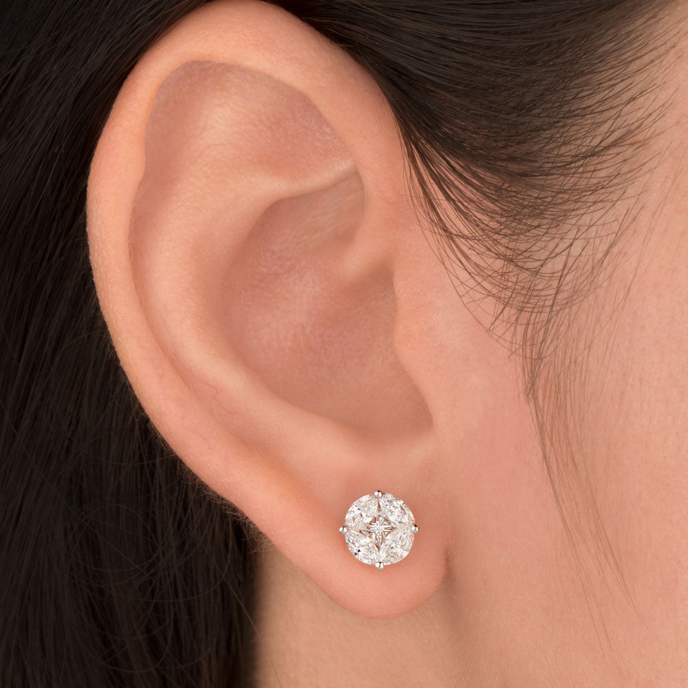 18K Rose Gold Diamond Earrings - 1.029ct VVS-EF