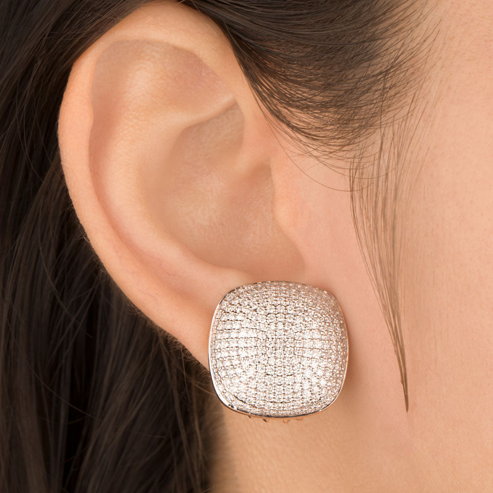 18K Rose Gold Diamond Earrings - 3.287ct VS-SI-GH