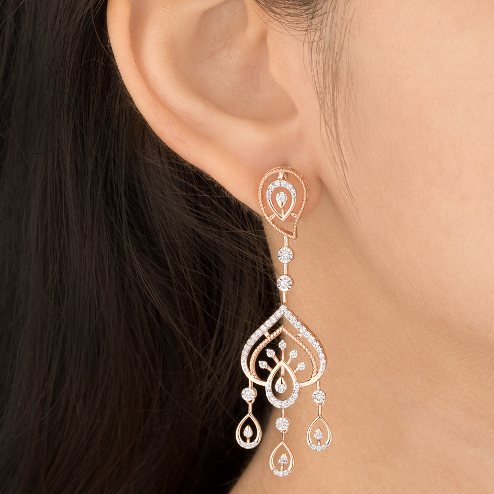 14K Rose Gold Diamond Earrings - 0.801ct VVS-VS-GH