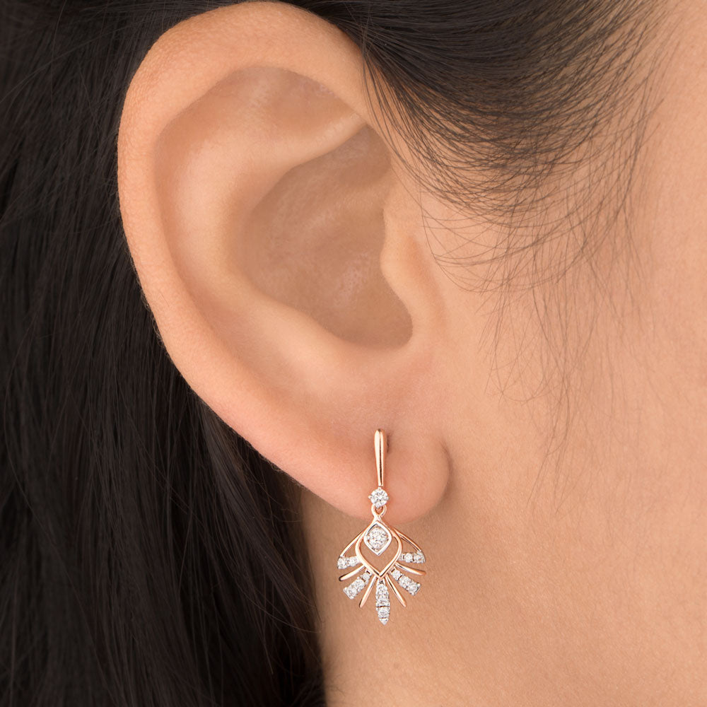 18K Rose Gold Diamond Earrings - 0.249ct VVS-VS-GH
