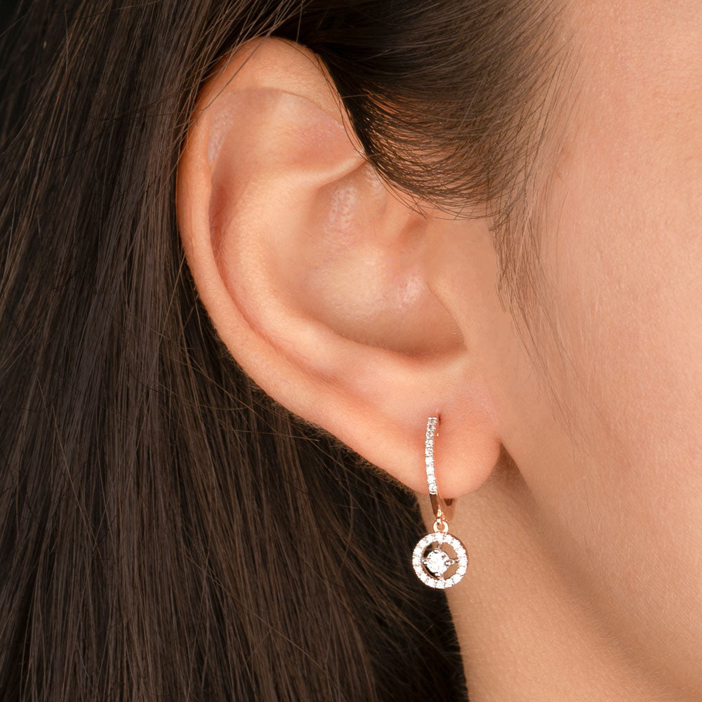 18K Rose Gold Diamond Earrings - 0.33ct VS-GH